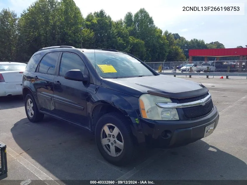 2006 Chevrolet Equinox Ls VIN: 2CNDL13F266198753 Lot: 40332860