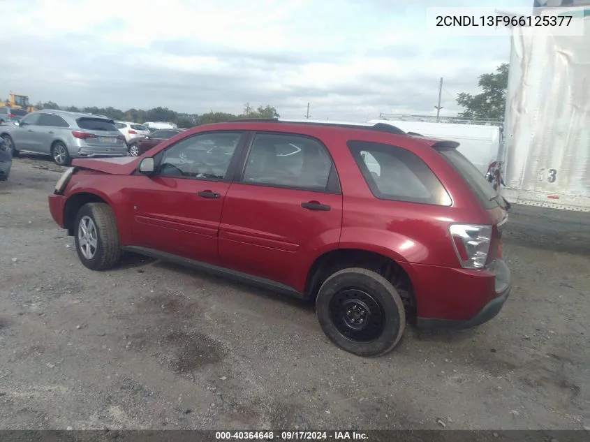 2006 Chevrolet Equinox Ls VIN: 2CNDL13F966125377 Lot: 40364648