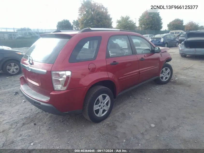 2006 Chevrolet Equinox Ls VIN: 2CNDL13F966125377 Lot: 40364648