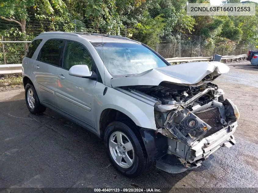 2006 Chevrolet Equinox Lt VIN: 2CNDL63F166012553 Lot: 40401123