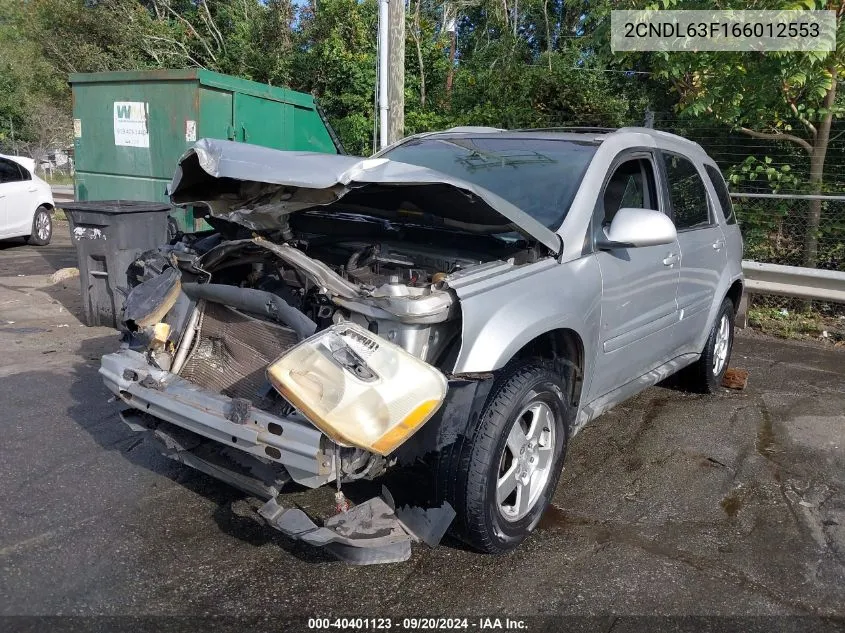 2006 Chevrolet Equinox Lt VIN: 2CNDL63F166012553 Lot: 40401123