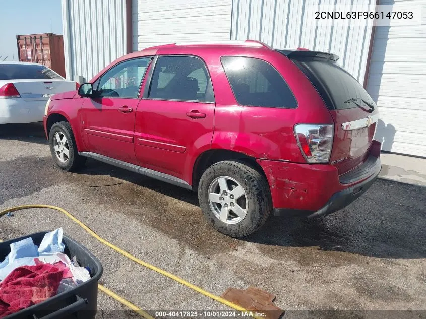 2006 Chevrolet Equinox Lt VIN: 2CNDL63F966147053 Lot: 40417825