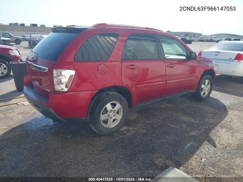 2006 Chevrolet Equinox Lt VIN: 2CNDL63F966147053 Lot: 40417825