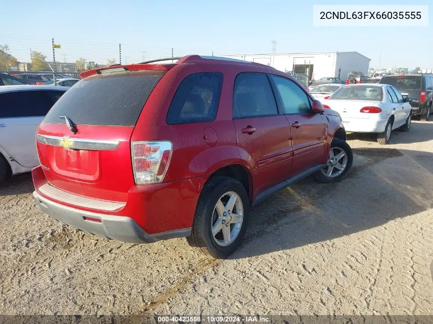 2006 Chevrolet Equinox Lt VIN: 2CNDL63FX66035555 Lot: 40423558