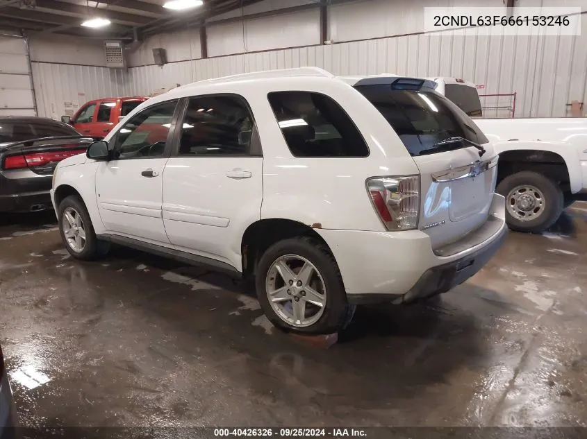 2006 Chevrolet Equinox Lt VIN: 2CNDL63F666153246 Lot: 40426326