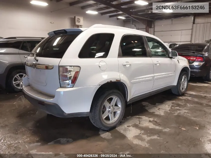 2006 Chevrolet Equinox Lt VIN: 2CNDL63F666153246 Lot: 40426326