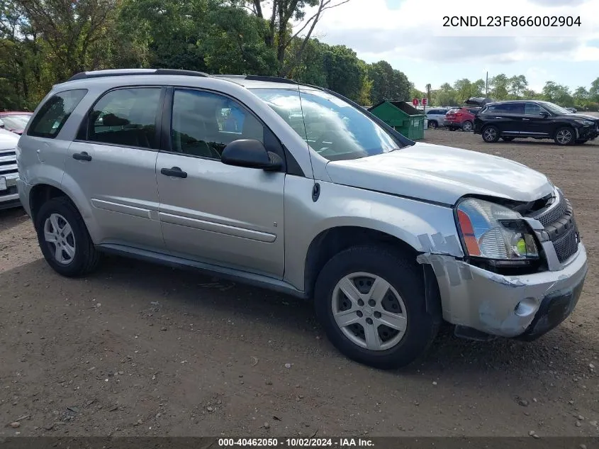 2006 Chevrolet Equinox Ls VIN: 2CNDL23F866002904 Lot: 40462050