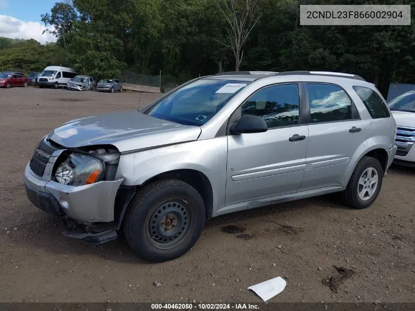 2006 Chevrolet Equinox Ls VIN: 2CNDL23F866002904 Lot: 40462050