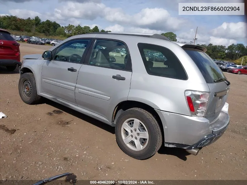 2006 Chevrolet Equinox Ls VIN: 2CNDL23F866002904 Lot: 40462050