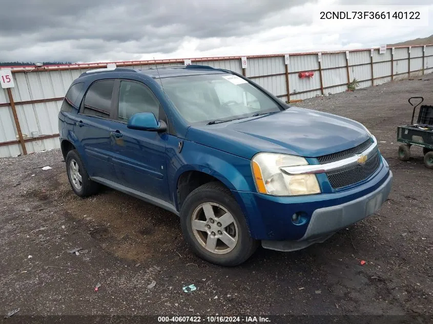 2006 Chevrolet Equinox Lt VIN: 2CNDL73F366140122 Lot: 40607422