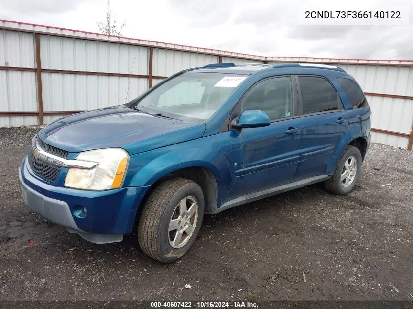 2006 Chevrolet Equinox Lt VIN: 2CNDL73F366140122 Lot: 40607422