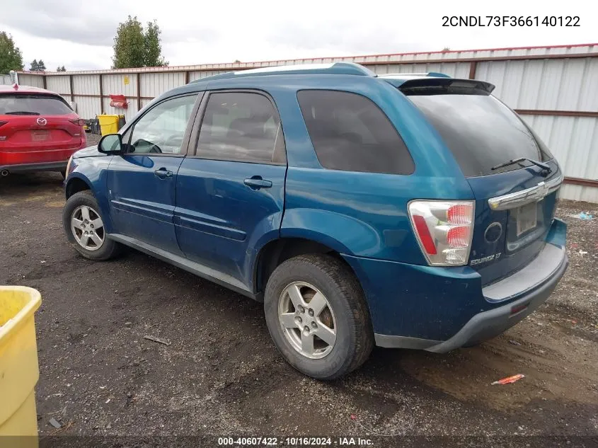 2006 Chevrolet Equinox Lt VIN: 2CNDL73F366140122 Lot: 40607422