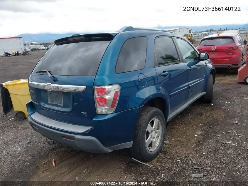 2006 Chevrolet Equinox Lt VIN: 2CNDL73F366140122 Lot: 40607422