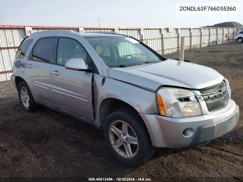 2006 Chevrolet Equinox Lt VIN: 2CNDL63F766055360 Lot: 40613496