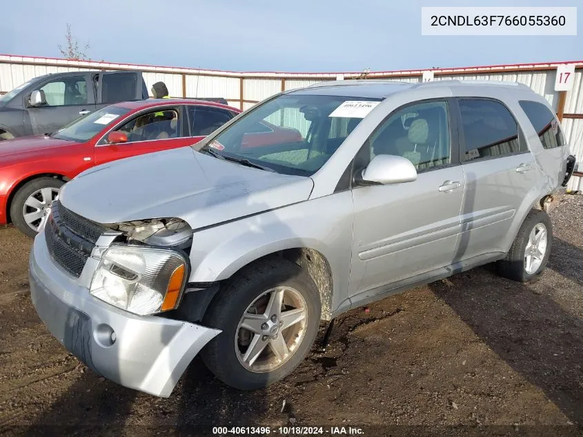 2006 Chevrolet Equinox Lt VIN: 2CNDL63F766055360 Lot: 40613496