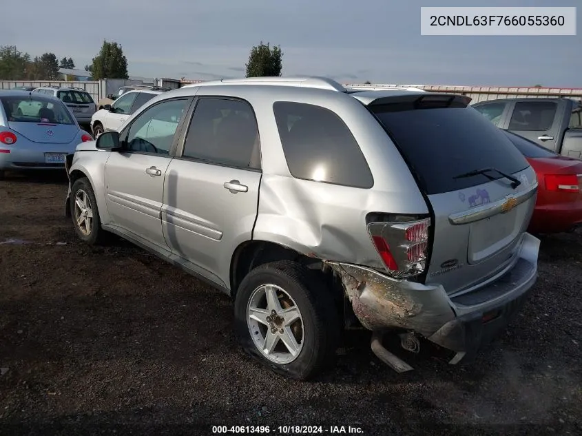 2006 Chevrolet Equinox Lt VIN: 2CNDL63F766055360 Lot: 40613496