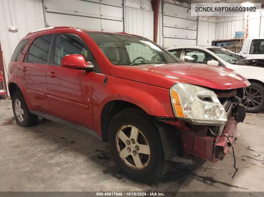 2006 Chevrolet Equinox Lt VIN: 2CNDL63F066003102 Lot: 40617046