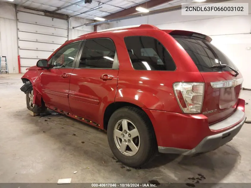 2006 Chevrolet Equinox Lt VIN: 2CNDL63F066003102 Lot: 40617046