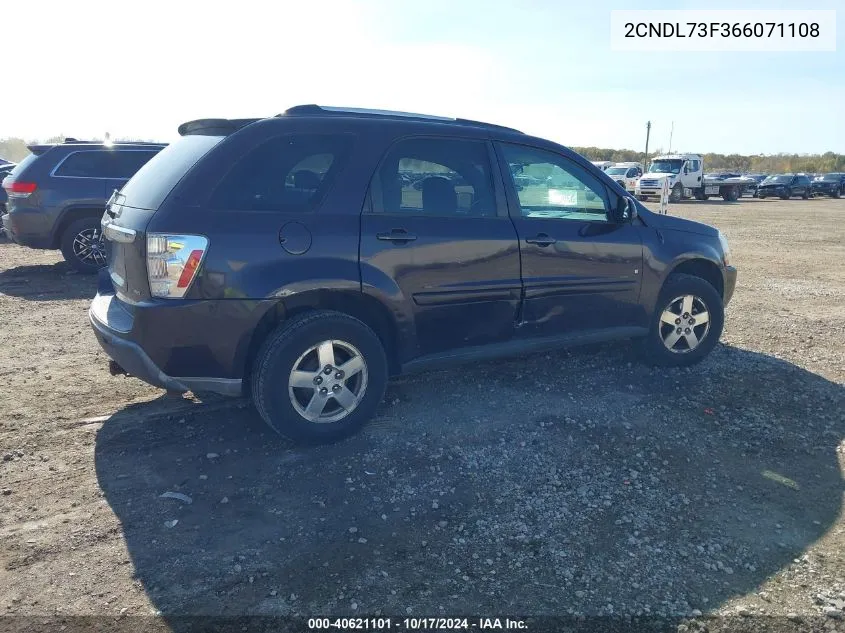 2006 Chevrolet Equinox Lt VIN: 2CNDL73F366071108 Lot: 40621101