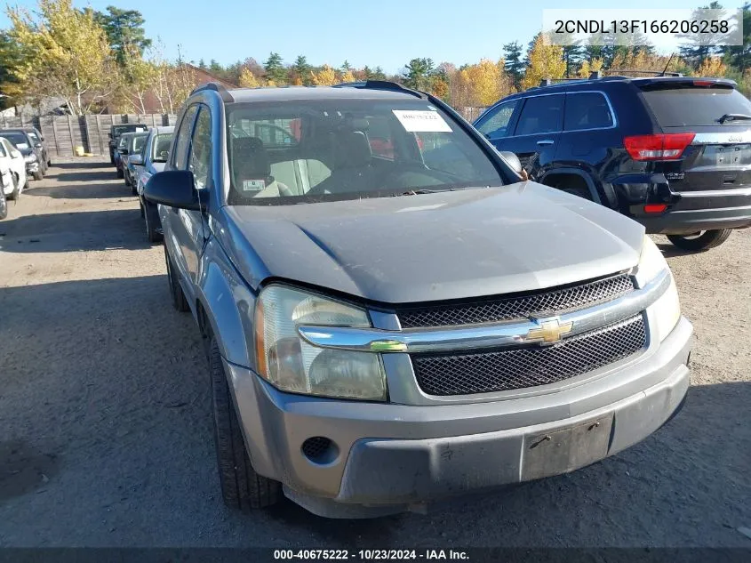 2006 Chevrolet Equinox Ls VIN: 2CNDL13F166206258 Lot: 40675222