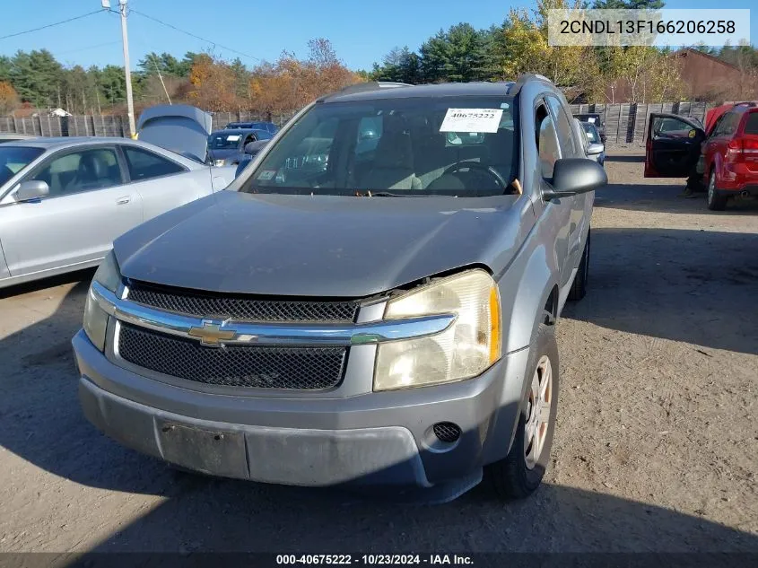 2006 Chevrolet Equinox Ls VIN: 2CNDL13F166206258 Lot: 40675222