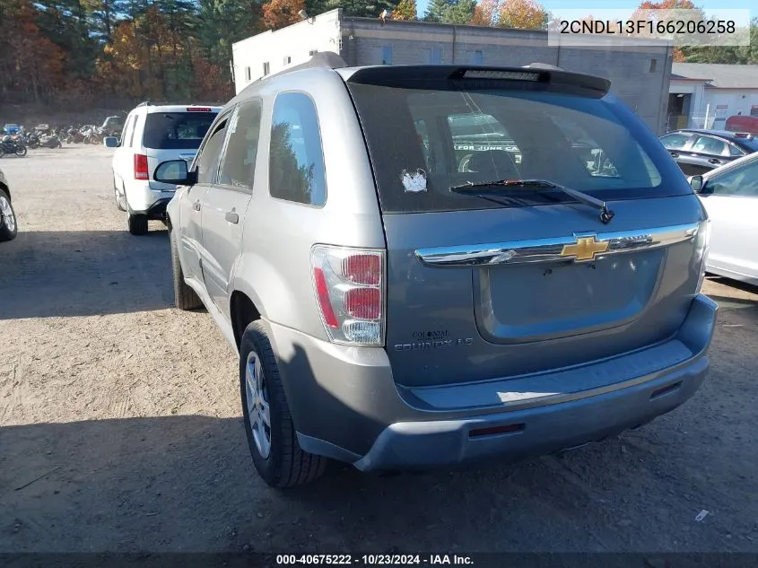 2006 Chevrolet Equinox Ls VIN: 2CNDL13F166206258 Lot: 40675222