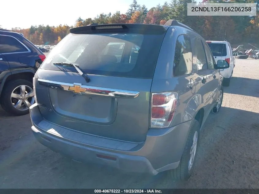 2006 Chevrolet Equinox Ls VIN: 2CNDL13F166206258 Lot: 40675222