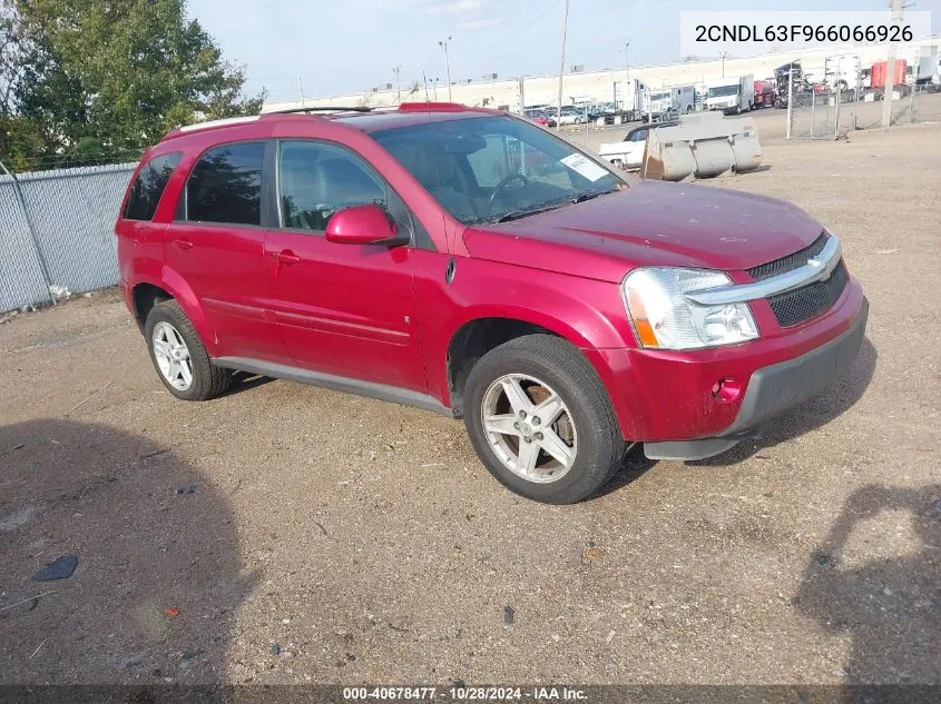 2006 Chevrolet Equinox Lt VIN: 2CNDL63F966066926 Lot: 40678477