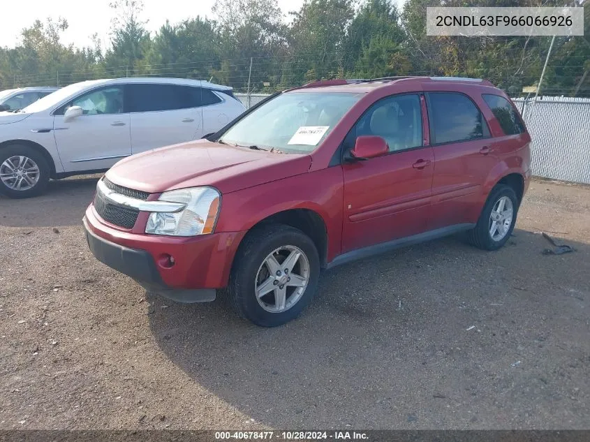 2006 Chevrolet Equinox Lt VIN: 2CNDL63F966066926 Lot: 40678477