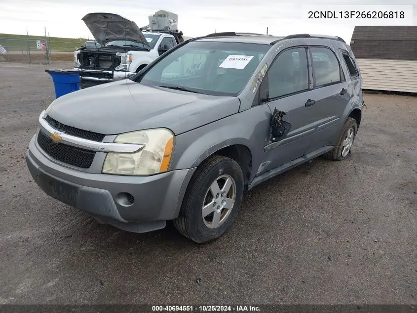 2006 Chevrolet Equinox Ls VIN: 2CNDL13F266206818 Lot: 40694551