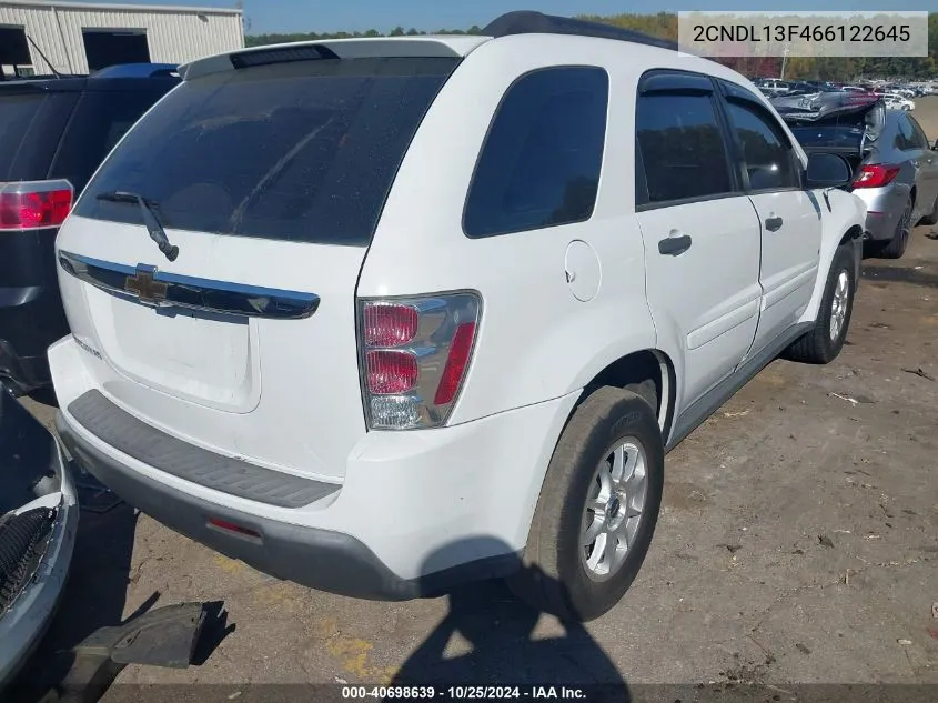 2006 Chevrolet Equinox Ls VIN: 2CNDL13F466122645 Lot: 40698639