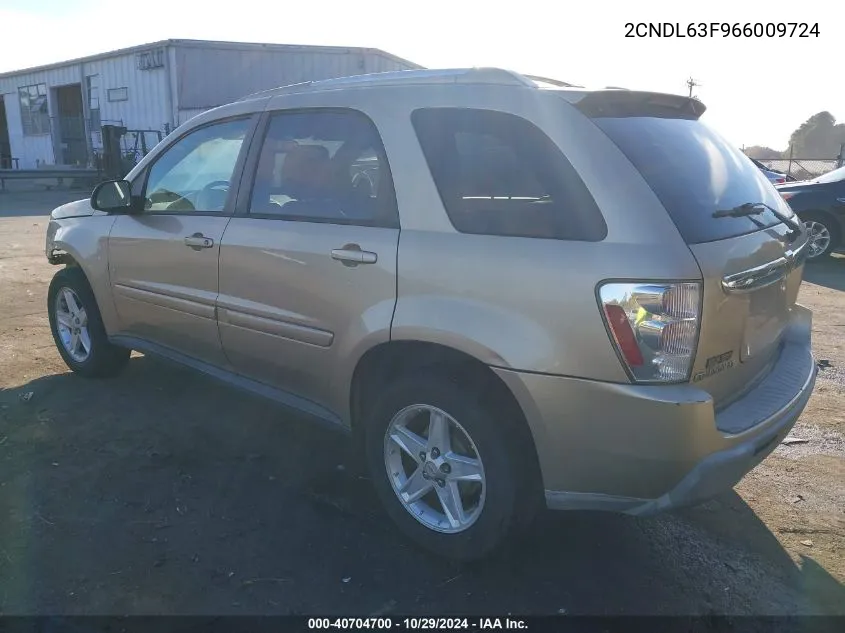 2006 Chevrolet Equinox Lt VIN: 2CNDL63F966009724 Lot: 40704700