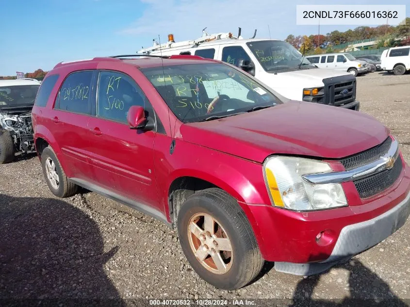 2006 Chevrolet Equinox Lt VIN: 2CNDL73F666016362 Lot: 40720532