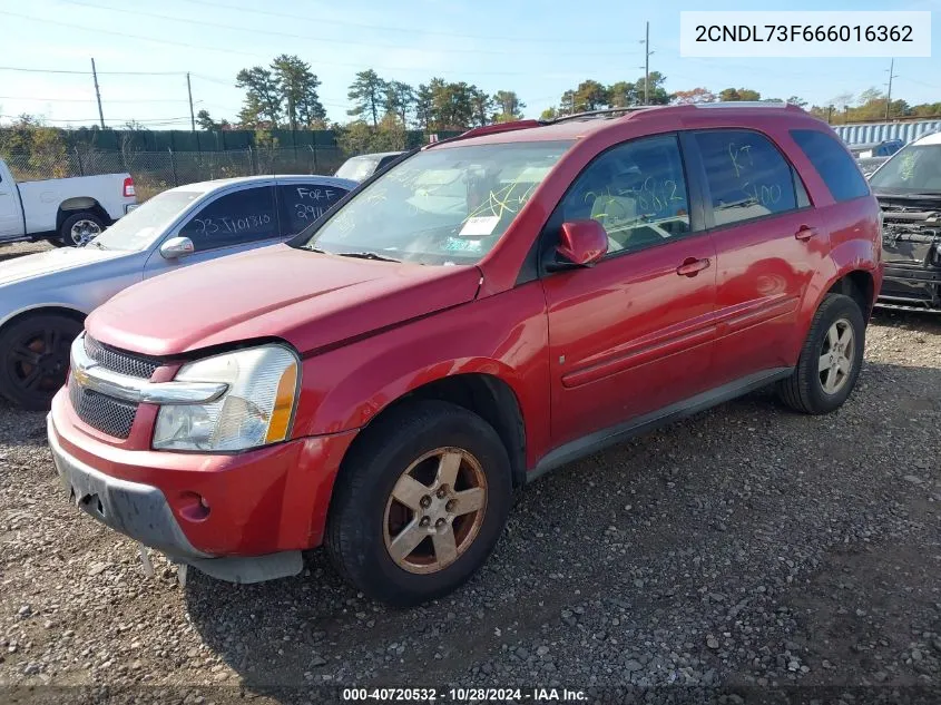 2006 Chevrolet Equinox Lt VIN: 2CNDL73F666016362 Lot: 40720532