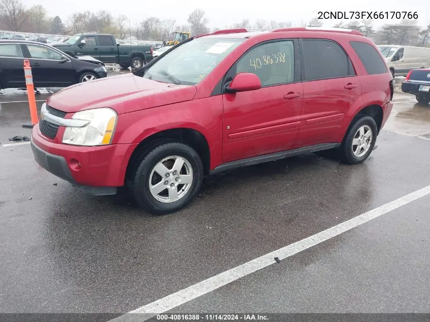 2006 Chevrolet Equinox Lt VIN: 2CNDL73FX66170766 Lot: 40816388