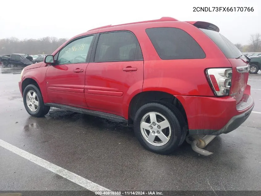 2006 Chevrolet Equinox Lt VIN: 2CNDL73FX66170766 Lot: 40816388