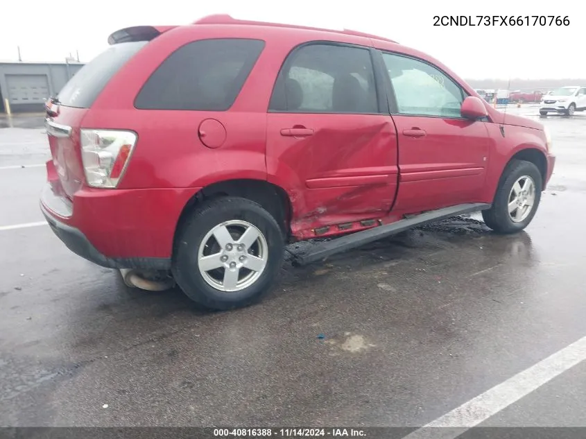 2006 Chevrolet Equinox Lt VIN: 2CNDL73FX66170766 Lot: 40816388