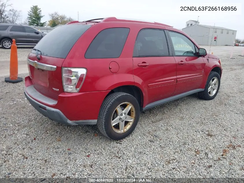 2006 Chevrolet Equinox Lt VIN: 2CNDL63F266168956 Lot: 40847620