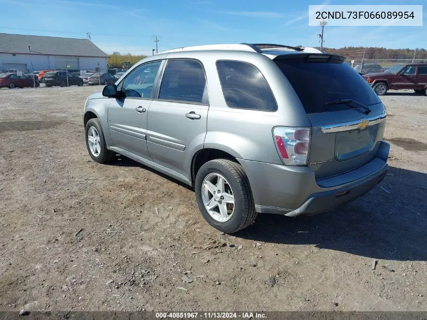 2006 Chevrolet Equinox Lt VIN: 2CNDL73F066089954 Lot: 40851967