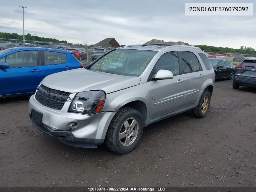 2007 Chevrolet Equinox VIN: 2CNDL63F576079092 Lot: 12079973