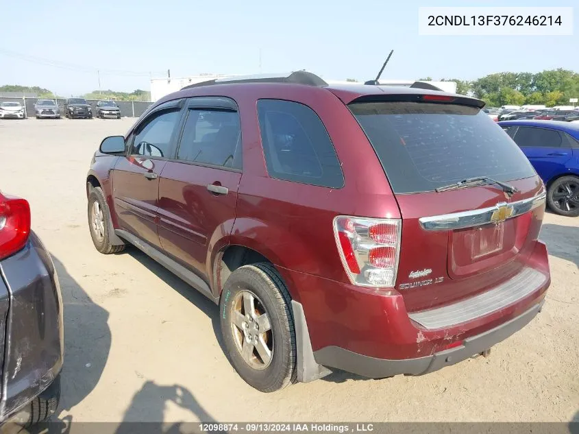 2007 Chevrolet Equinox VIN: 2CNDL13F376246214 Lot: 12098874