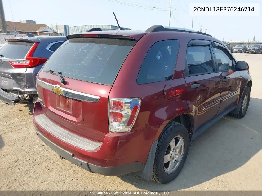 2007 Chevrolet Equinox VIN: 2CNDL13F376246214 Lot: 12098874