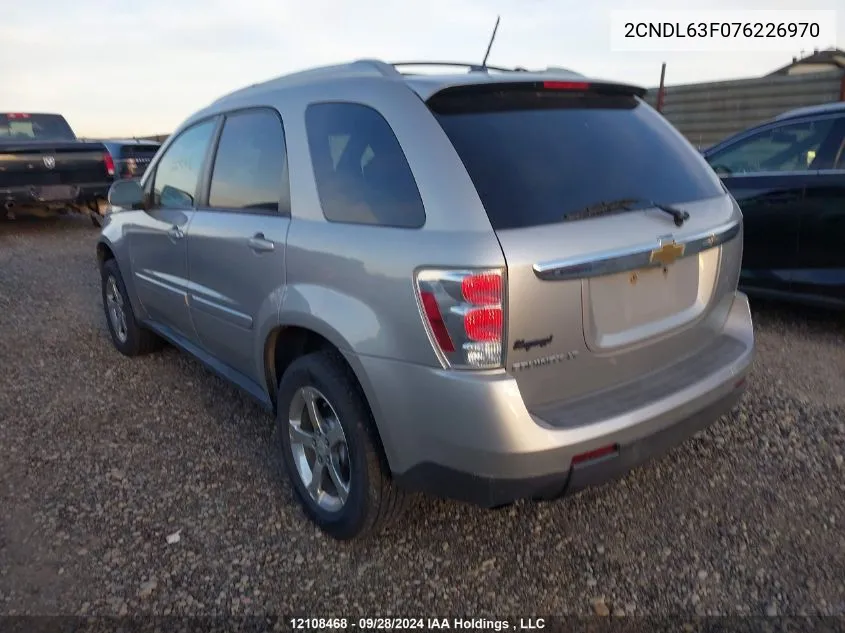 2007 Chevrolet Equinox Lt VIN: 2CNDL63F076226970 Lot: 12108468