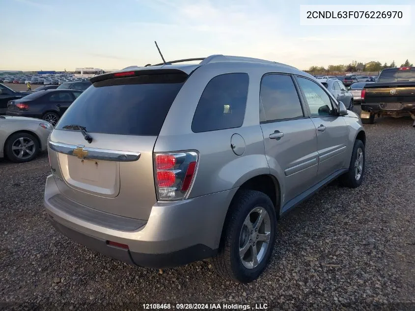 2007 Chevrolet Equinox Lt VIN: 2CNDL63F076226970 Lot: 12108468