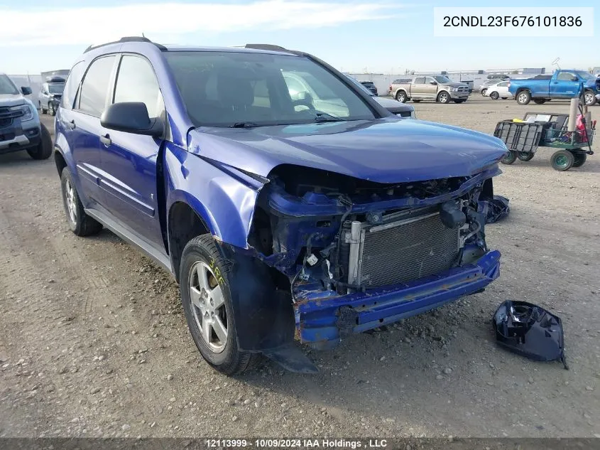 2007 Chevrolet Equinox VIN: 2CNDL23F676101836 Lot: 12113999