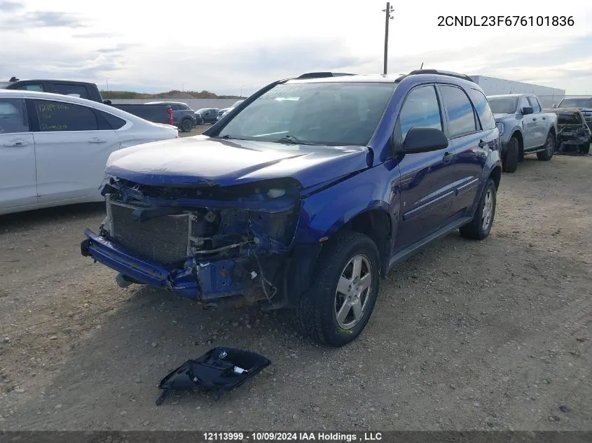 2007 Chevrolet Equinox VIN: 2CNDL23F676101836 Lot: 12113999