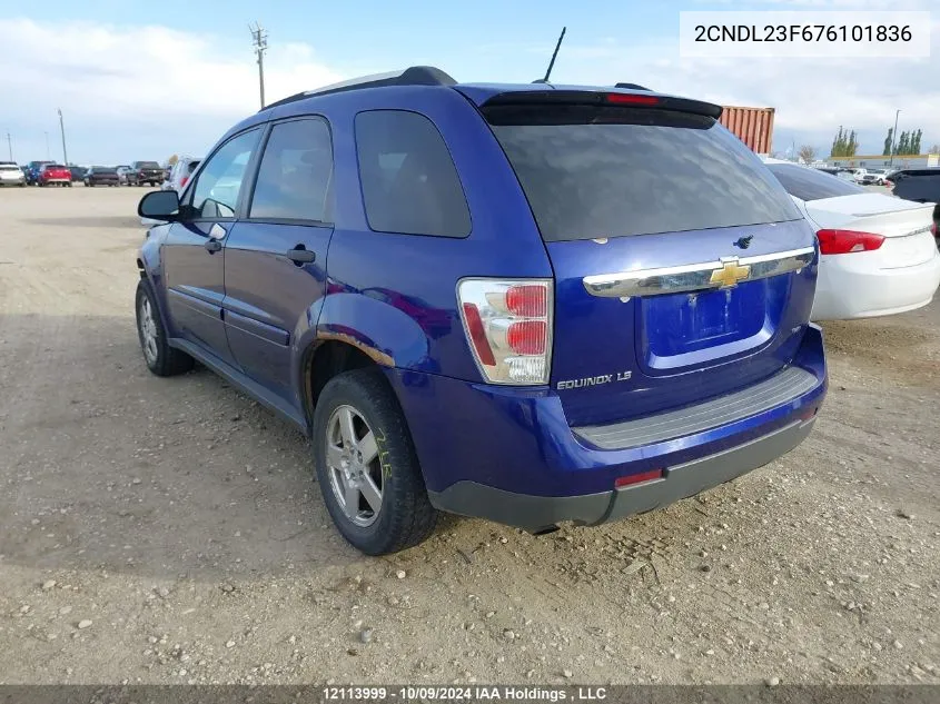 2007 Chevrolet Equinox VIN: 2CNDL23F676101836 Lot: 12113999