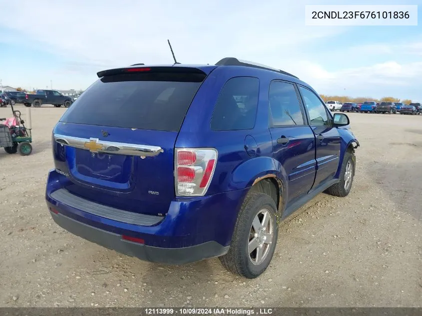 2007 Chevrolet Equinox VIN: 2CNDL23F676101836 Lot: 12113999