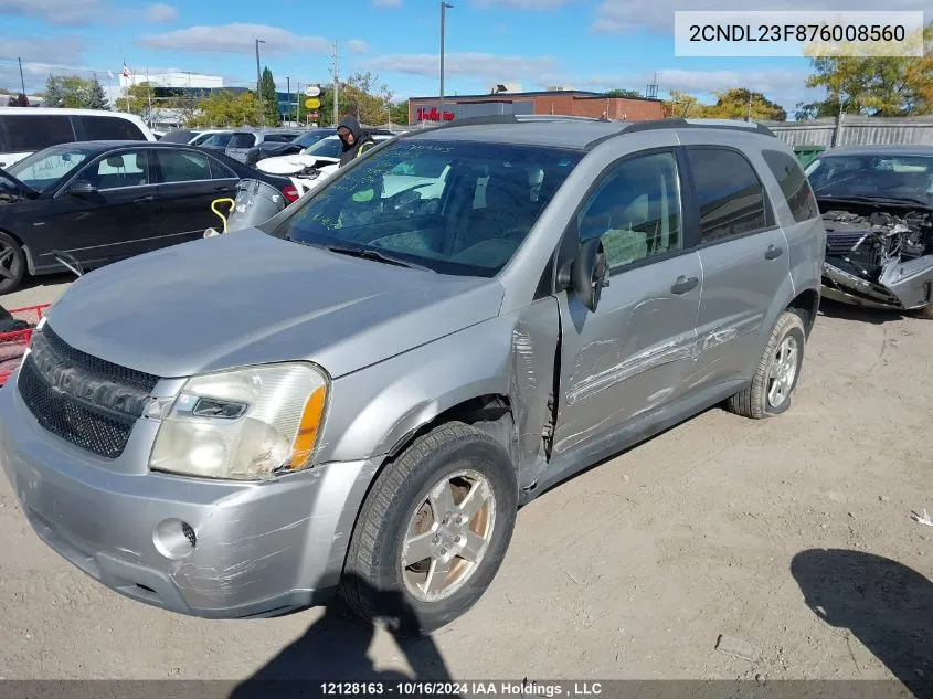 2007 Chevrolet Equinox VIN: 2CNDL23F876008560 Lot: 12128163