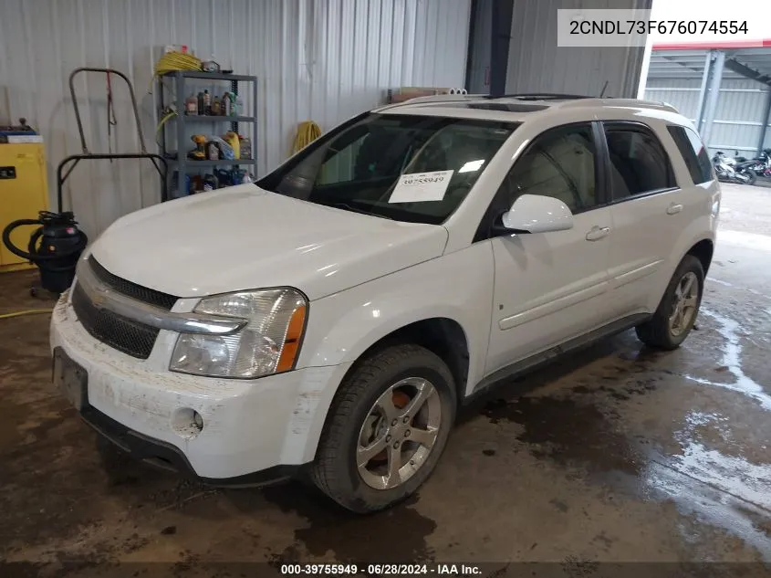 2007 Chevrolet Equinox Lt VIN: 2CNDL73F676074554 Lot: 39755949